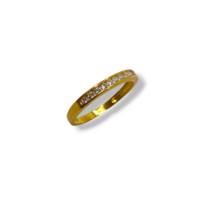 Anillo oro amarillo y circonitas (T12)