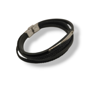 Pulsera acero y cuero