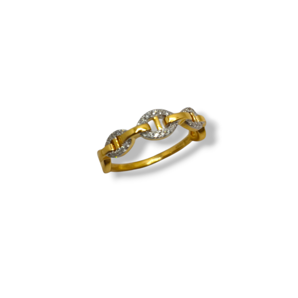 Anillo oro amarillo y brillantes (0.11 cts) (T14)