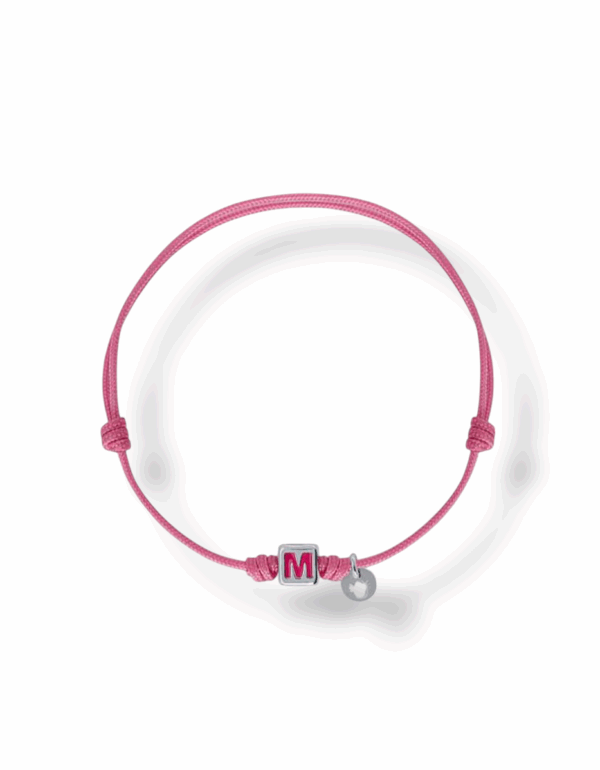 Pulsera macramé y plata inicial