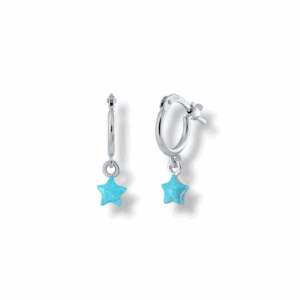 Pendientes aro plata y esmalte