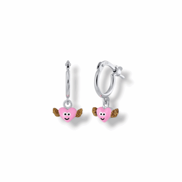 Pendientes aro plata y esmalte