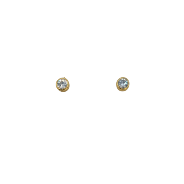 Pendientes oro amarillo y circonitas