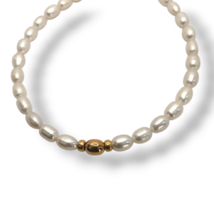 Collar plata y perlas