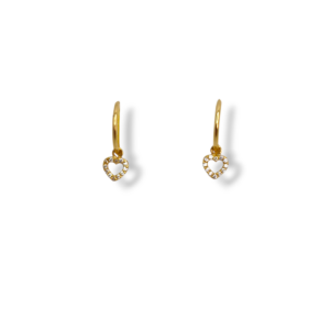 Pendientes oro amarillo y circonitas
