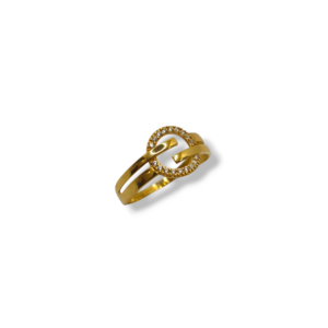 Anillo oro amarillo y circonitas (T15)