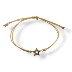 Pulsera plata, hilo y circonitas