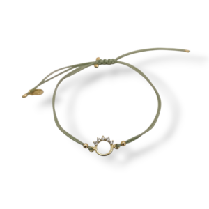 Pulsera plata, hilo y circonitas