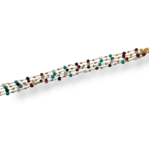 Pulsera plata y piedras naturales