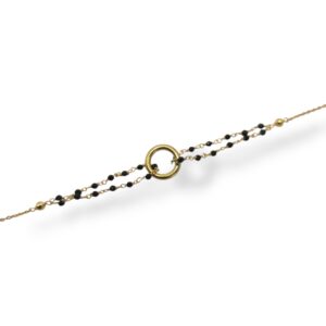Pulsera plata y onix