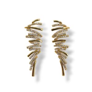 Pendientes metal rodiado y circonitas