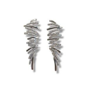 Pendientes metal rodiado y circonitas