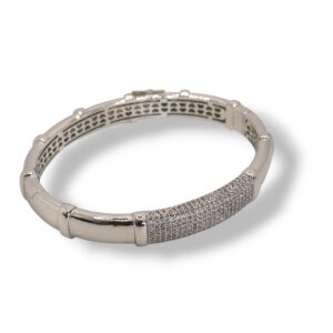Pulsera metal rodiado y circonitas