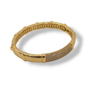 Pulsera metal rodiado y circonitas